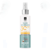 Spray de plaja SPF 30 pentru fata si corp cu lapte de magarita 150ml Body Farm