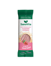 Mini rondele din orez cu glazura de capsuni 24g Sanovita