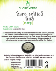 Sare celtica fina 500g Cuore Verde